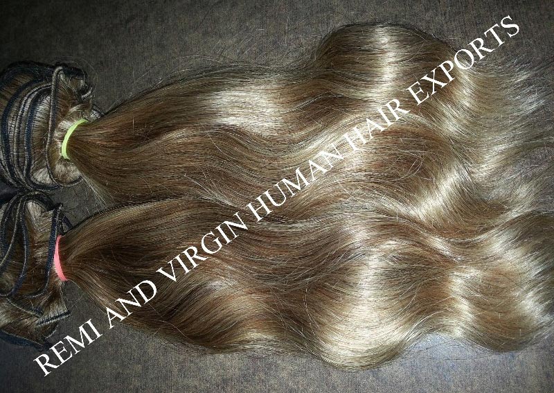 Blonde color Human Hair Extension, Style : STRAIGHT