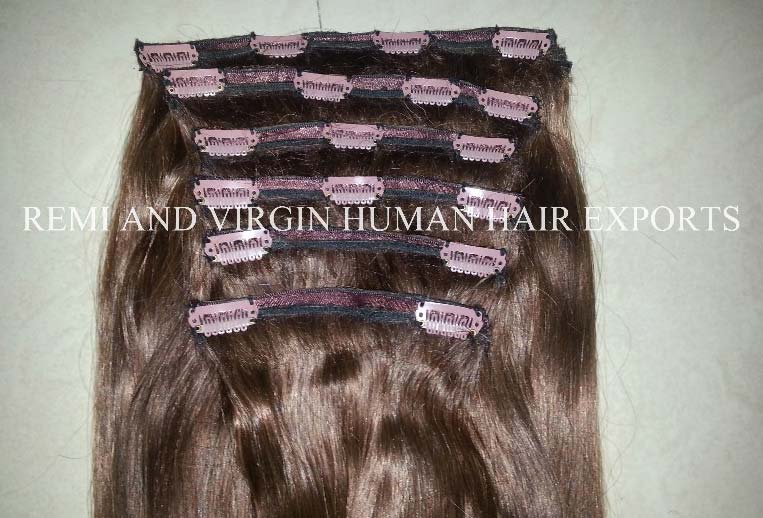 Clip in Real Human Hair Extensions, Style : STRAIGHT