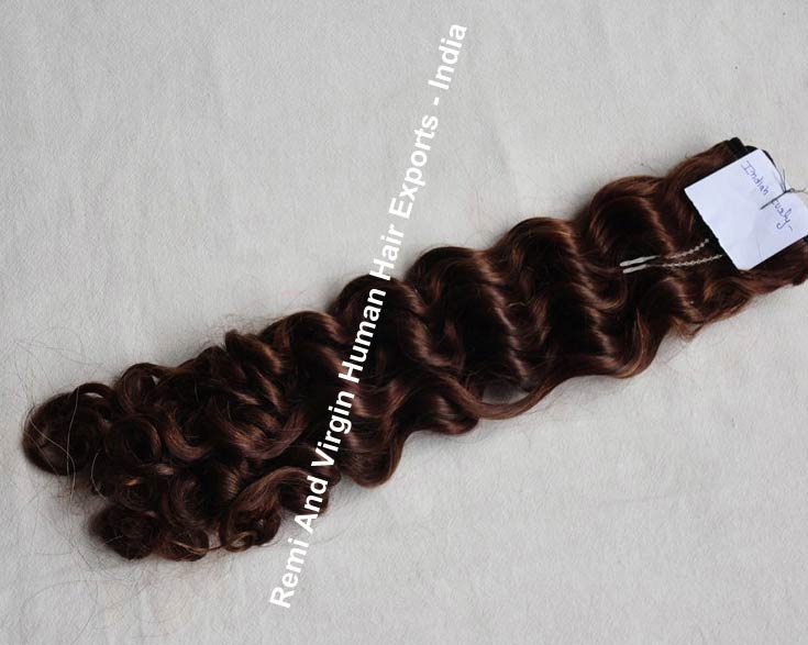 Indian Remy Weft Human Hair, Style : Curly