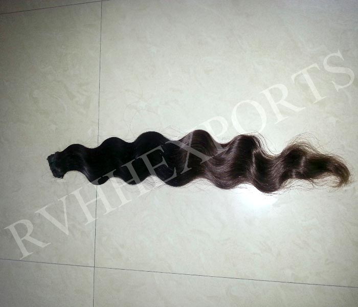 Indian Remy Wavy Hair Weft, Style : BODY WAVE