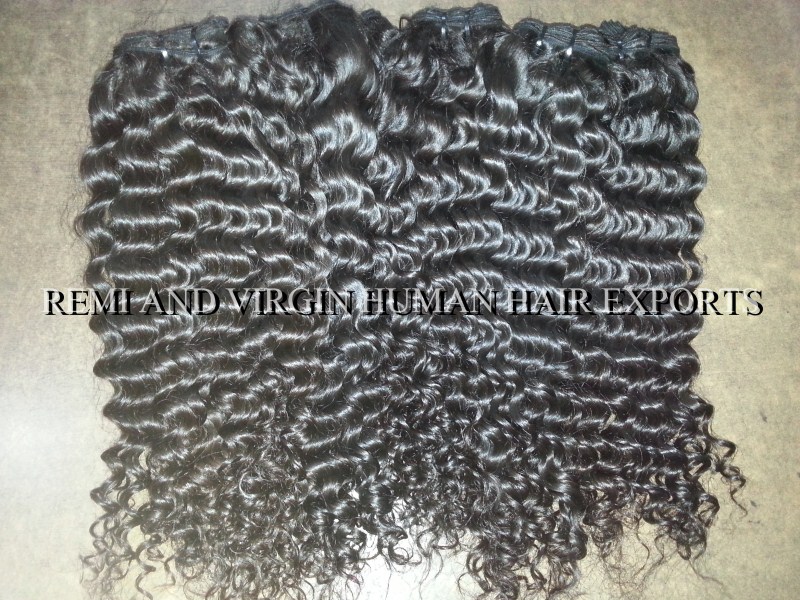 Indian Temple Curly Hair Raw Unprocessed Hair Collect From Temple