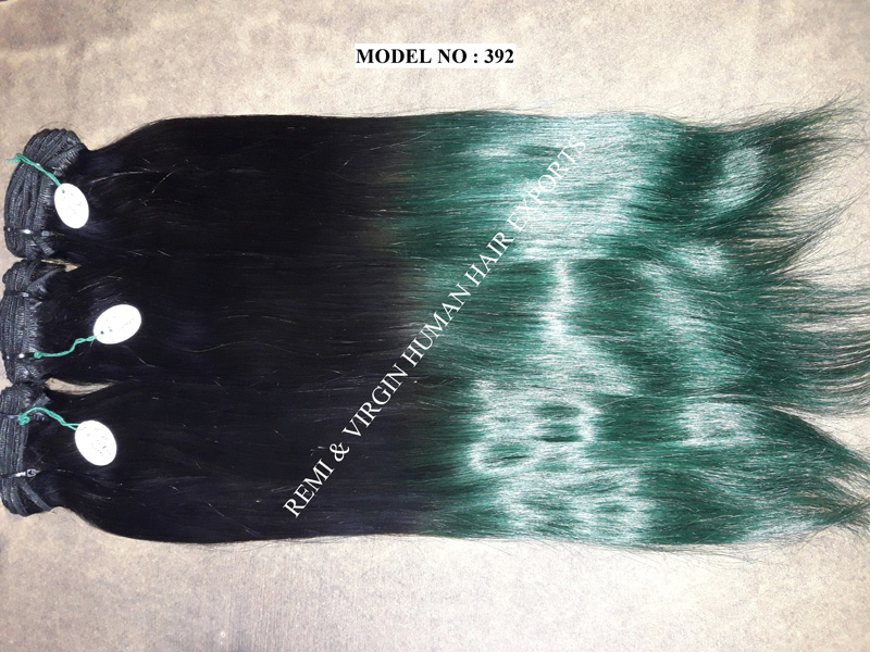 Ombre 1b - Green Color Straight Human Hair