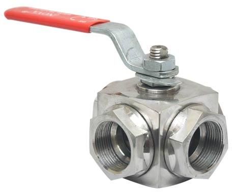 Three Way Screwed End Ball Valve