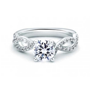 Twist Platinum Semi-Mount Engagement Ring