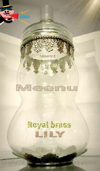 Royal Brass Lily Glass Pot