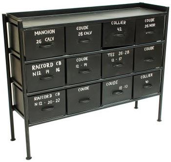 Industrial 12 Drawer Chest