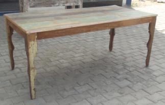 Rectangle Recycled Wood Dining Table, for Cafe, Garden, Home, Hotel, Restaurant, Size : 180X90X76