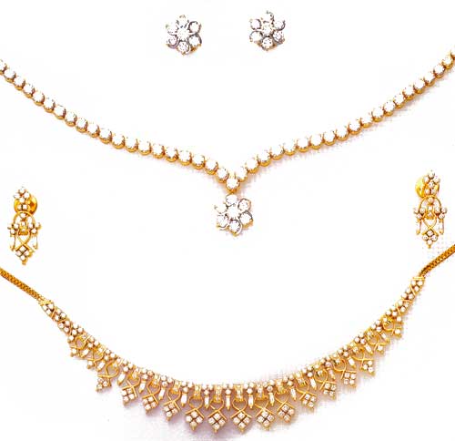 Diamond Necklace Set, Diamond Necklaces Dns - 003