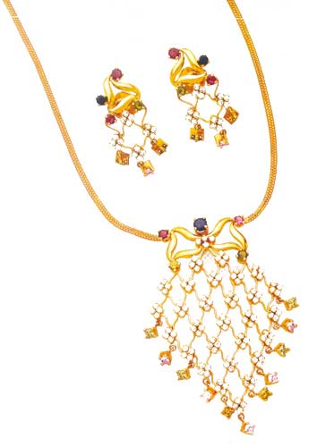 Diamond Necklace Set,Diamond Necklaces Dns - 005