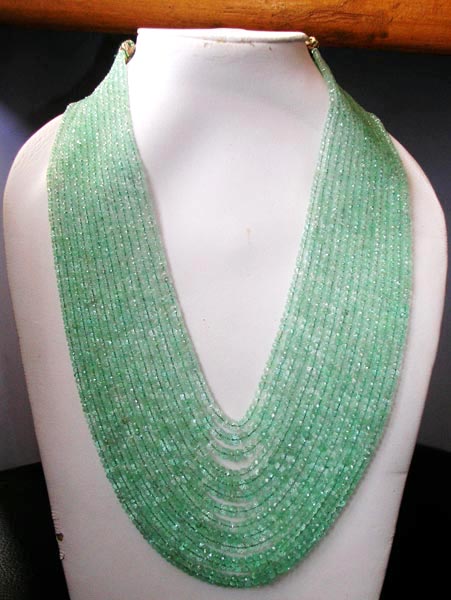 Emerald Stone Bead Necklaces