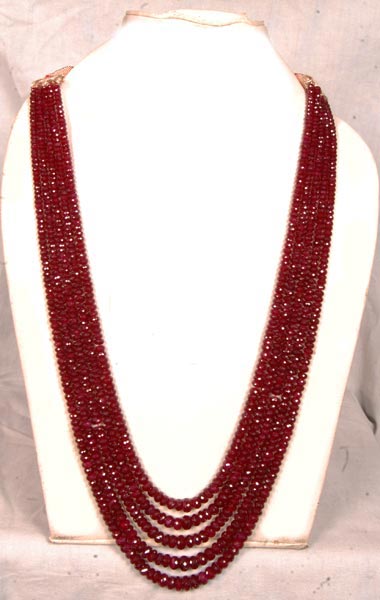 Ruby Stone Bead Necklaces