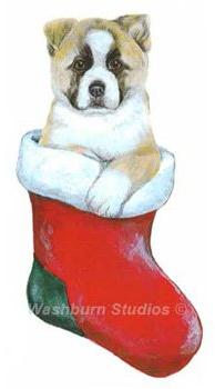 Akita Puppy Christmas Ornament