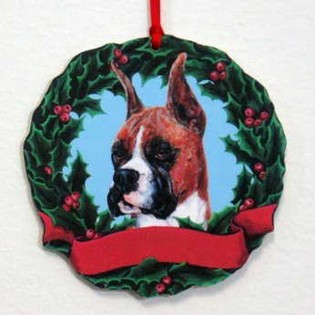 Boxer Wreath Ornament