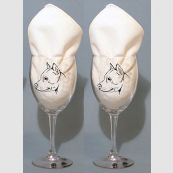 Staffordshire Terrier Hand Painted Goblets