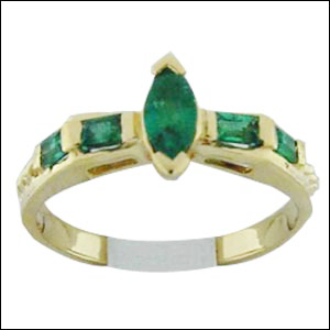 Emerald Gold Rings - Vj 168