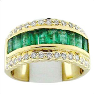 Emerald Gold Rings - Vj 170