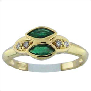 Emerald Gold Rings - Vj254