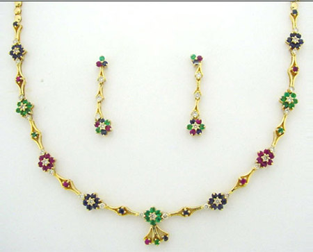 Gold Necklace Set - Vjm 2466