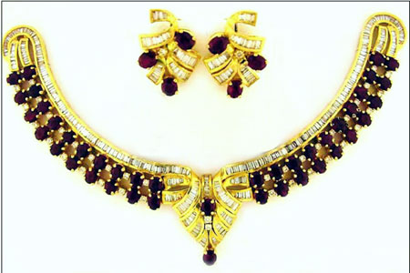 Ruby Gold Necklace - Vjm 3782