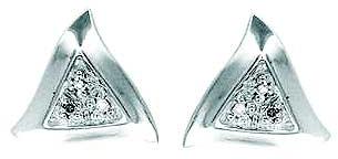 Silver Diamond Earrings  - Sde  003