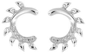 Silver Diamond Earrings  - Sde  004