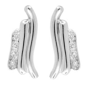 Silver Diamond Earrings - Sde 005
