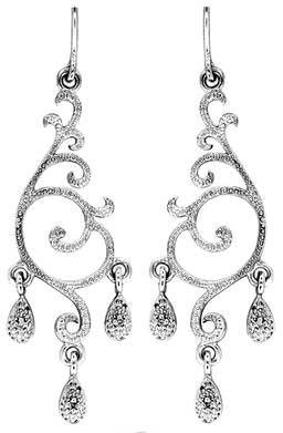 Silver Diamond Earrings - Sde 007