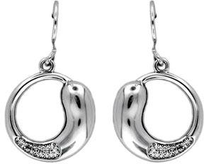 Silver Diamond Earrings  - Sde 009
