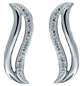 Silver Diamond Earrings  - Sde 010