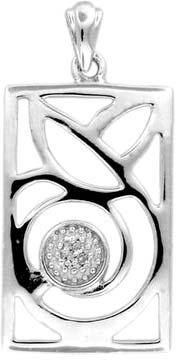 Silver Diamond Pendant  - Sdp 003