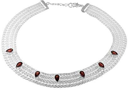 Silver Gemstone Necklace  - Sgn  003