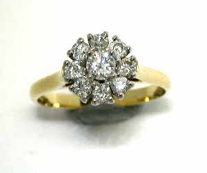Yellow Gold Cluster Ring - Dr 02