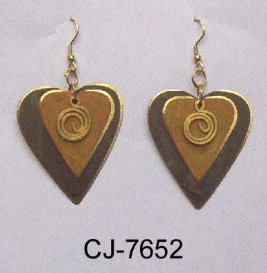 Brass Earring Antique (CJ-7652), Gender : Women, Girls