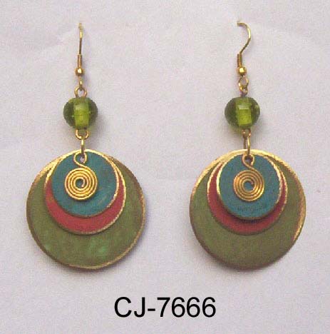 Brass Earring Antique (CJ-7666), Gender : Women, Girls