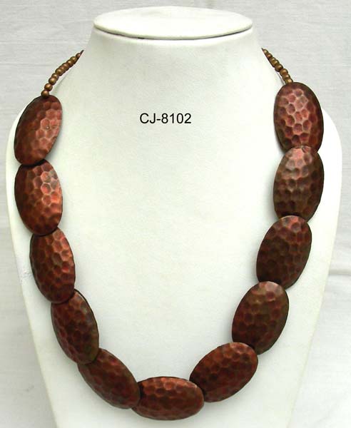 Brass Necklace (CJ-8102), Color : Copper Antique