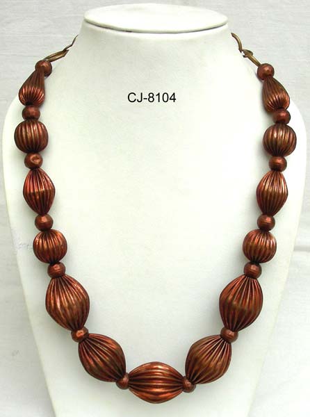 Brass Necklace (CJ-8104), Color : Copper Antique
