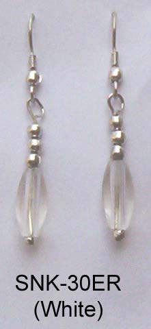 Glass Bead Earring (SNK-30 ER White)