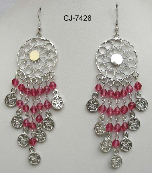 Glass Bead Earrings (CJ-7426)