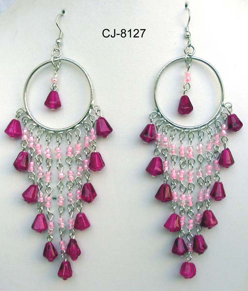 Glass Bead Earrings (CJ-8127)