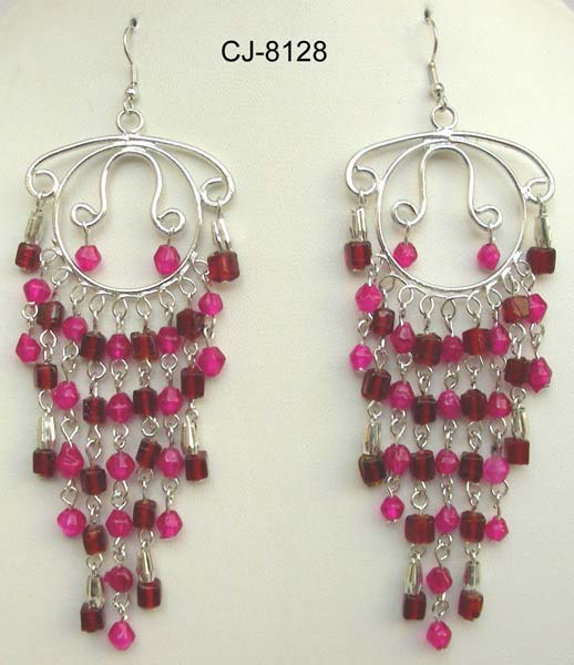 Glass Bead Earrings (CJ-8128)