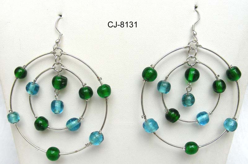 Glass Bead Earrings (CJ-8131)