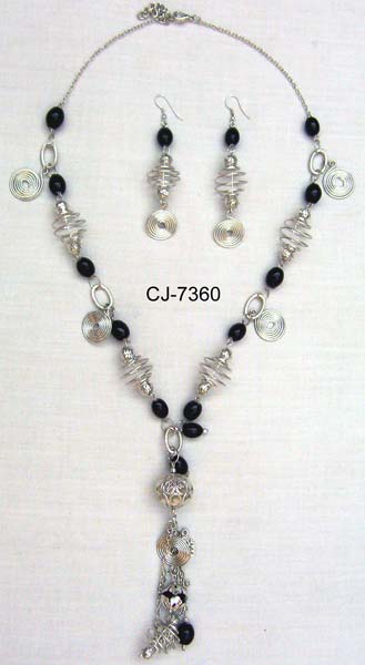 Glass Bead Necklace Set (CJ-7360)