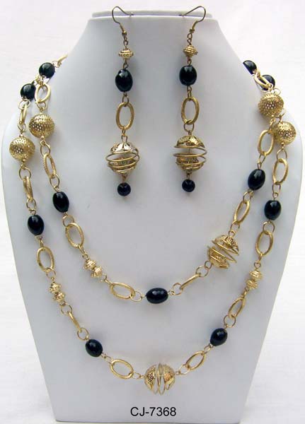 Glass Bead Necklace Set (CJ-7368)
