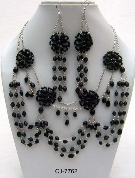 Glass Bead Necklace Set (CJ-7762), Gender : Women