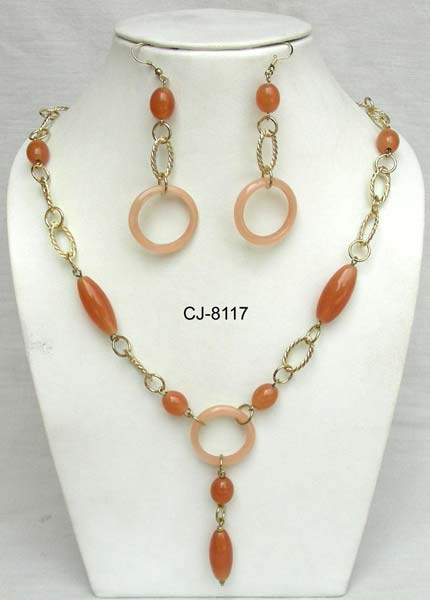Glass Bead Necklace Set (CJ-8117)