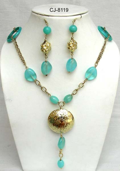 Glass Bead Necklace Set (CJ-8119)