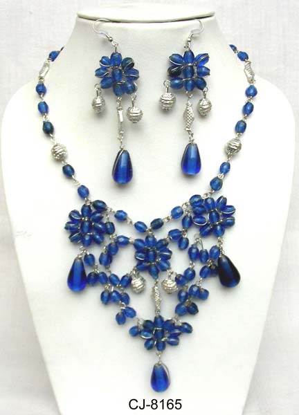 Glass Bead Necklace Set (CJ-8165)