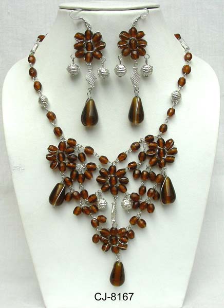 Glass Bead Necklace Set (CJ-8167), Gender : Women