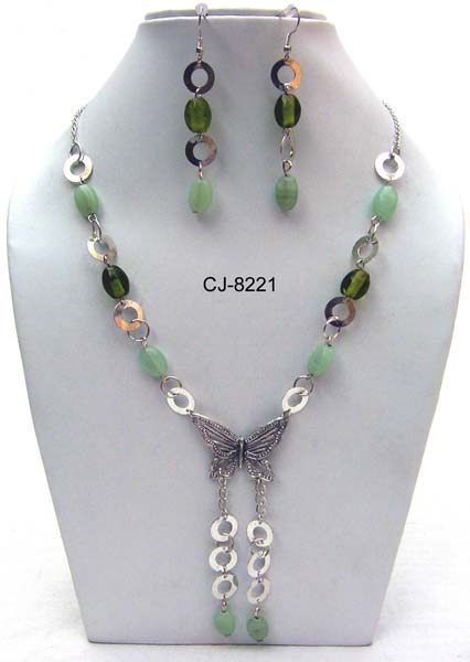 Glass Bead Necklace Set (CJ-8221)