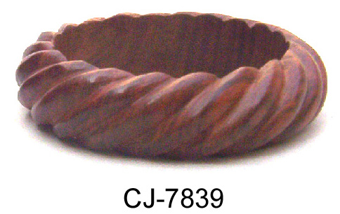 Wooden Bangle Antique (CJ-7839), Color : Natural